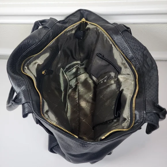 Vince Camuto Julia Satchel White And Black Bag - Picture 9 of 16